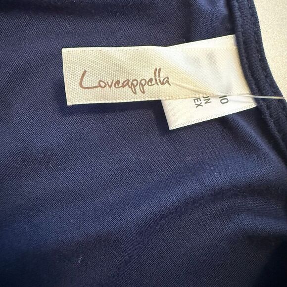 NEW Loveappella Navy Jersey Knit Short Sleeve Jogger Style Jumpsuit Sz M Casual - Picture 13 of 15